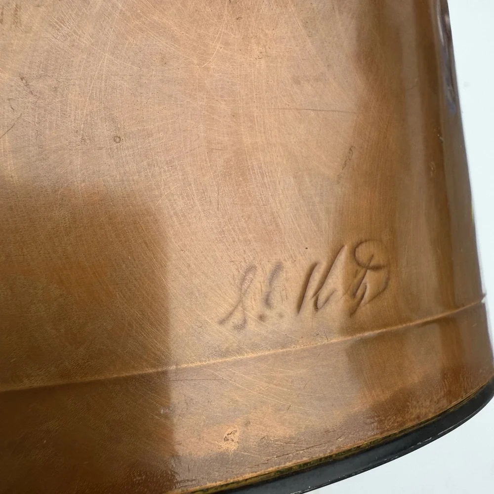 Greg Hentzi Copper Planter Hand Embossed Design Bird Pheasant 7 x‎ 4.50 in